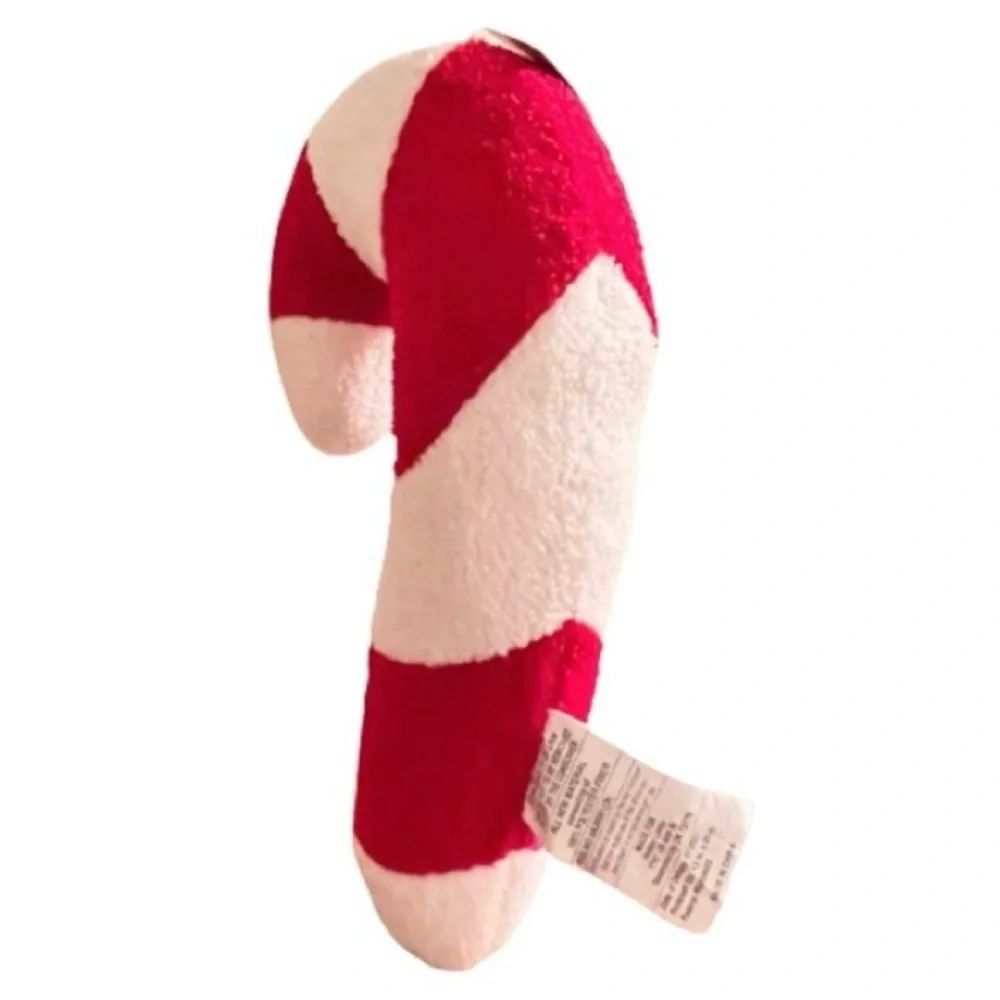NWT-Sherpa Candy Cane Holiday Plush Pillow
